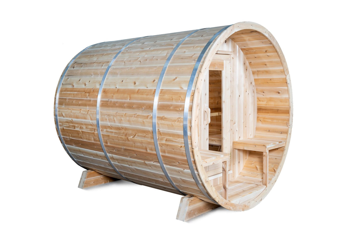 CT Serenity Barrel Sauna (Wood Burning Heater Sauna) - Majestic Patio