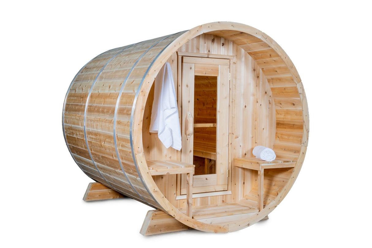 CT Serenity Barrel Sauna (Wood Burning Heater Sauna) - Majestic Patio