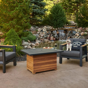 Darien Rectangular Gas Fire Pit Table 42" - Majestic Patio