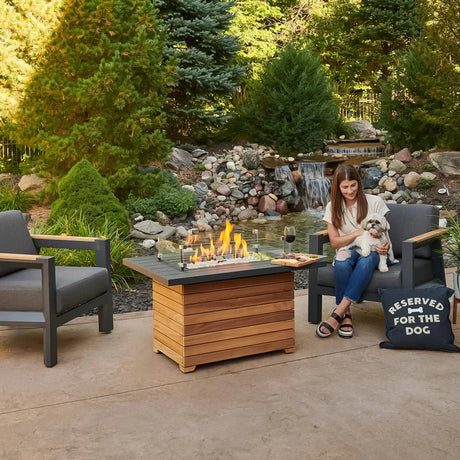 Darien Rectangular Gas Fire Pit Table 42" - Majestic Patio