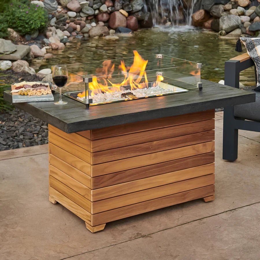 Darien Rectangular Gas Fire Pit Table 42" - Majestic Patio