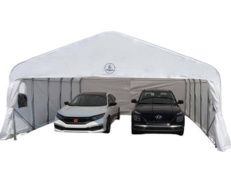 Deluxe Double Car Shelter 20′ x 20′ - Majestic Patio