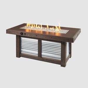 Denali Brew Linear Gas Fire Pit Table - Majestic Patio