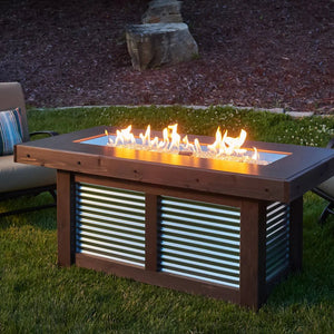 Denali Brew Linear Gas Fire Pit Table - Majestic Patio