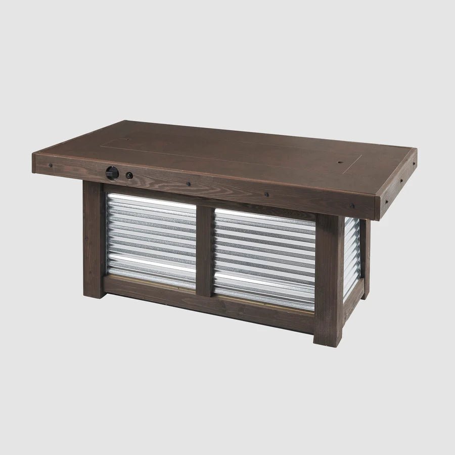 Denali Brew Linear Gas Fire Pit Table - Majestic Patio