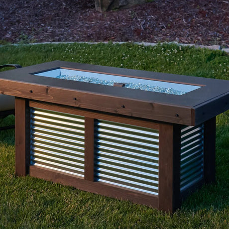 Denali Brew Linear Gas Fire Pit Table - Majestic Patio