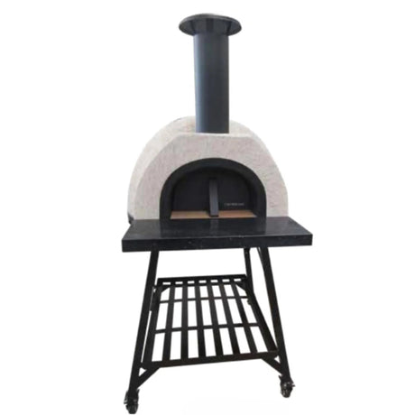 DIY Tuscany Wood Fired Oven Kit, Includes Stainless Steel Flue & Black Door 38Dx37Wx23H - Majestic Patio