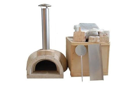 DIY Tuscany Wood Fired Oven Kit, Includes Stainless Steel Flue & Black Door 55Dx52Wx31H - Majestic Patio