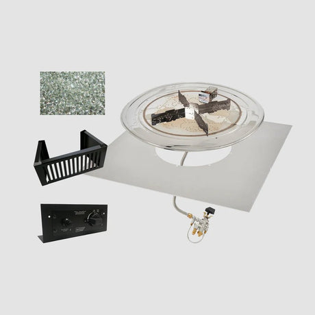 Do - It - Yourself Crystal Fire Plus Round Gas Burner Kit - Block/Paver Application - Majestic Patio