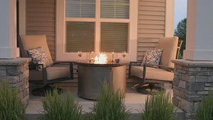 Edison Round Gas Fire Pit Table - Majestic Patio