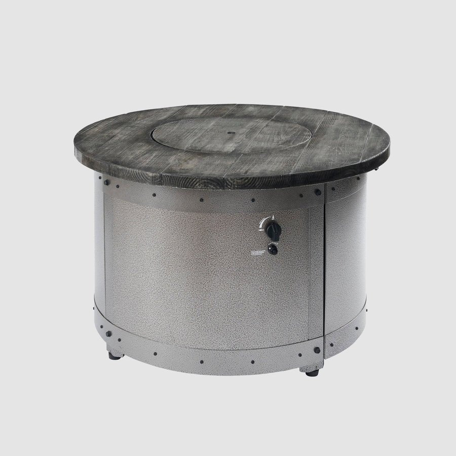 Edison Round Gas Fire Pit Table - Majestic Patio