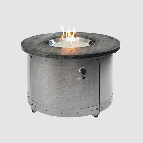 Edison Round Gas Fire Pit Table - Majestic Patio