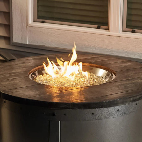 Edison Round Gas Fire Pit Table - Majestic Patio