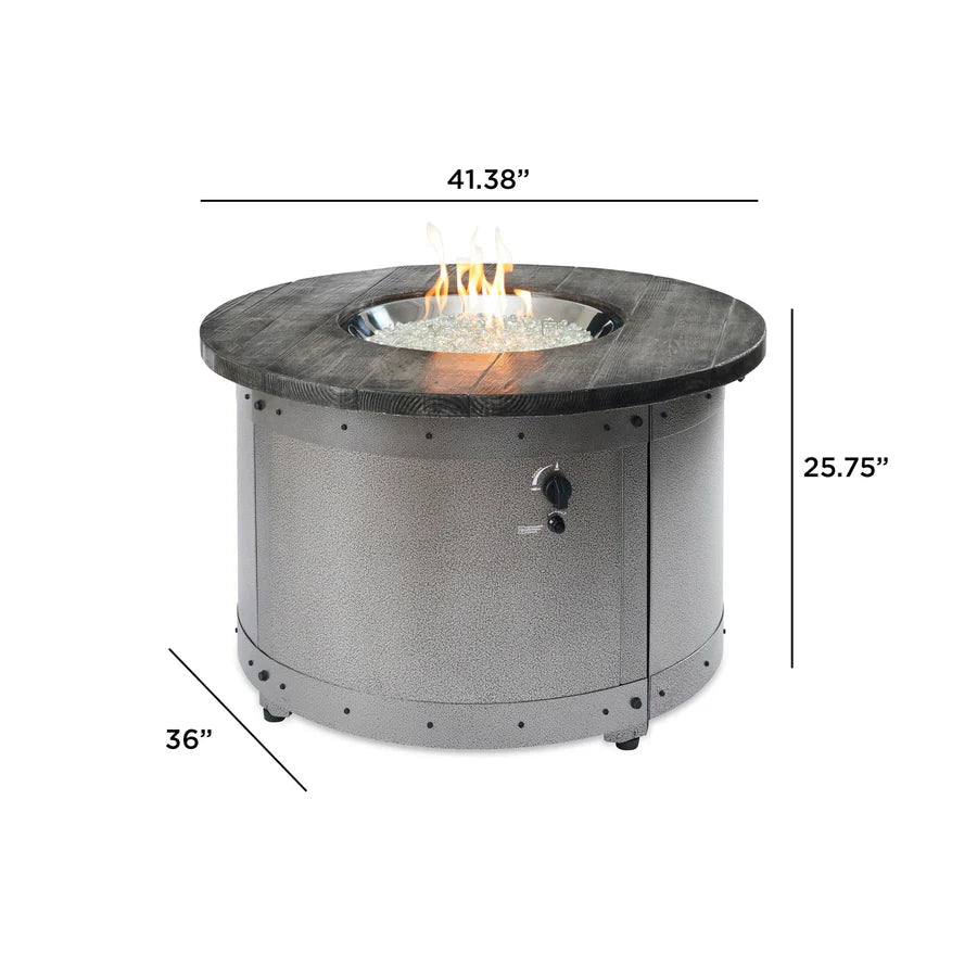 Edison Round Gas Fire Pit Table - Majestic Patio