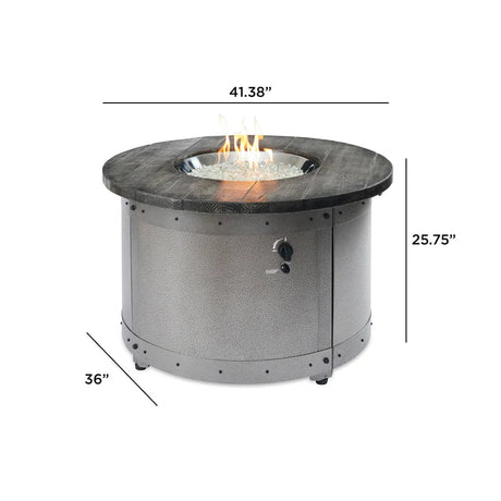 Edison Round Gas Fire Pit Table - Majestic Patio