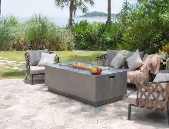 Elementi Andes Fire Table with Internal Propane Tank Holder - Majestic Patio