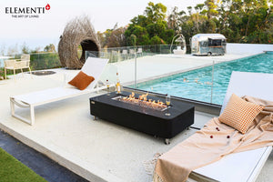 Elementi Athens & Valencia Porcelain Fire Table - Majestic Patio