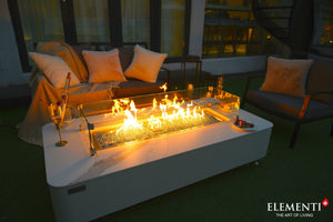 Elementi Athens & Valencia Porcelain Fire Table - Majestic Patio