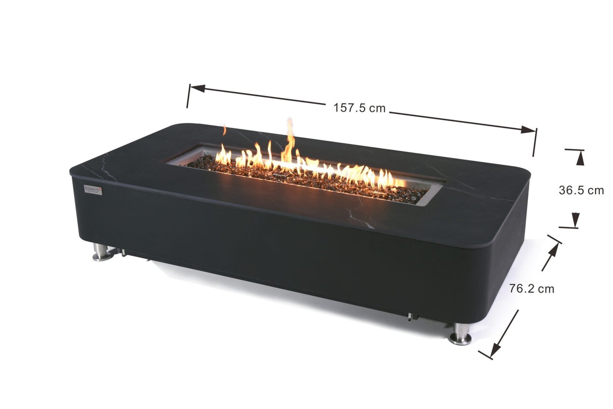 Elementi Athens & Valencia Porcelain Fire Table - Majestic Patio