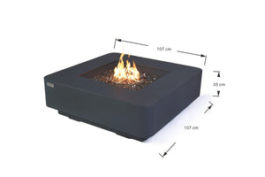 Elementi Bergamo & Lucerne Square Rounded Corner Fire Table - Majestic Patio