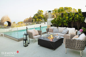 Elementi Bianco & Sofia Porcelain Fire Table - Majestic Patio