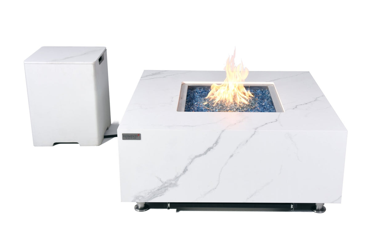 Elementi Bianco & Sofia Porcelain Fire Table (Product Added Already) - Majestic Patio