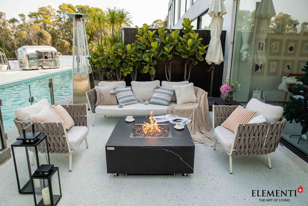 Elementi Bianco & Sofia Porcelain Fire Table (Product Added Already) - Majestic Patio