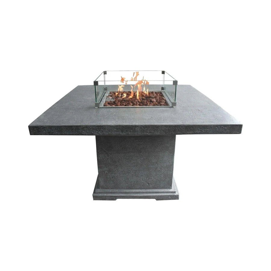 Elementi Birmingham Fire Pit Dining Table - Dark Gray - Majestic Patio