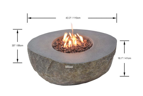 Elementi Boulder Fire Table - Majestic Patio