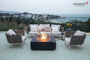 Elementi Capertee & Roraima & Uluru Square Sandstone Fire Table - Majestic Patio