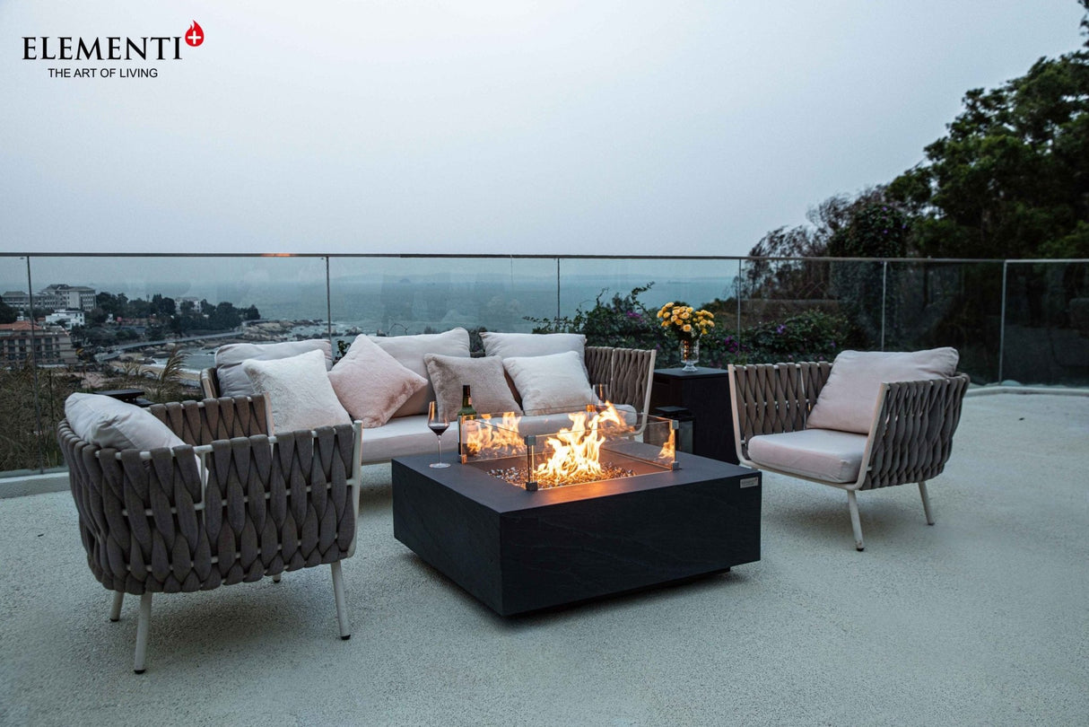 Elementi Capertee & Roraima & Uluru Square Sandstone Fire Table - Majestic Patio