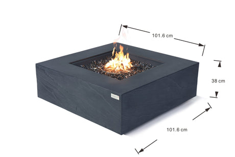 Elementi Capertee & Roraima & Uluru Square Sandstone Fire Table - Majestic Patio