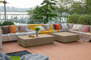 Elementi Colorad L60" Rectangular Concrete Coffee Table - Majestic Patio