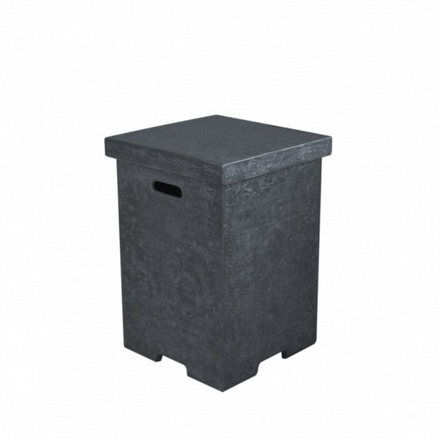 Elementi Concrete Square Tank Cover - Dark Gray - Majestic Patio