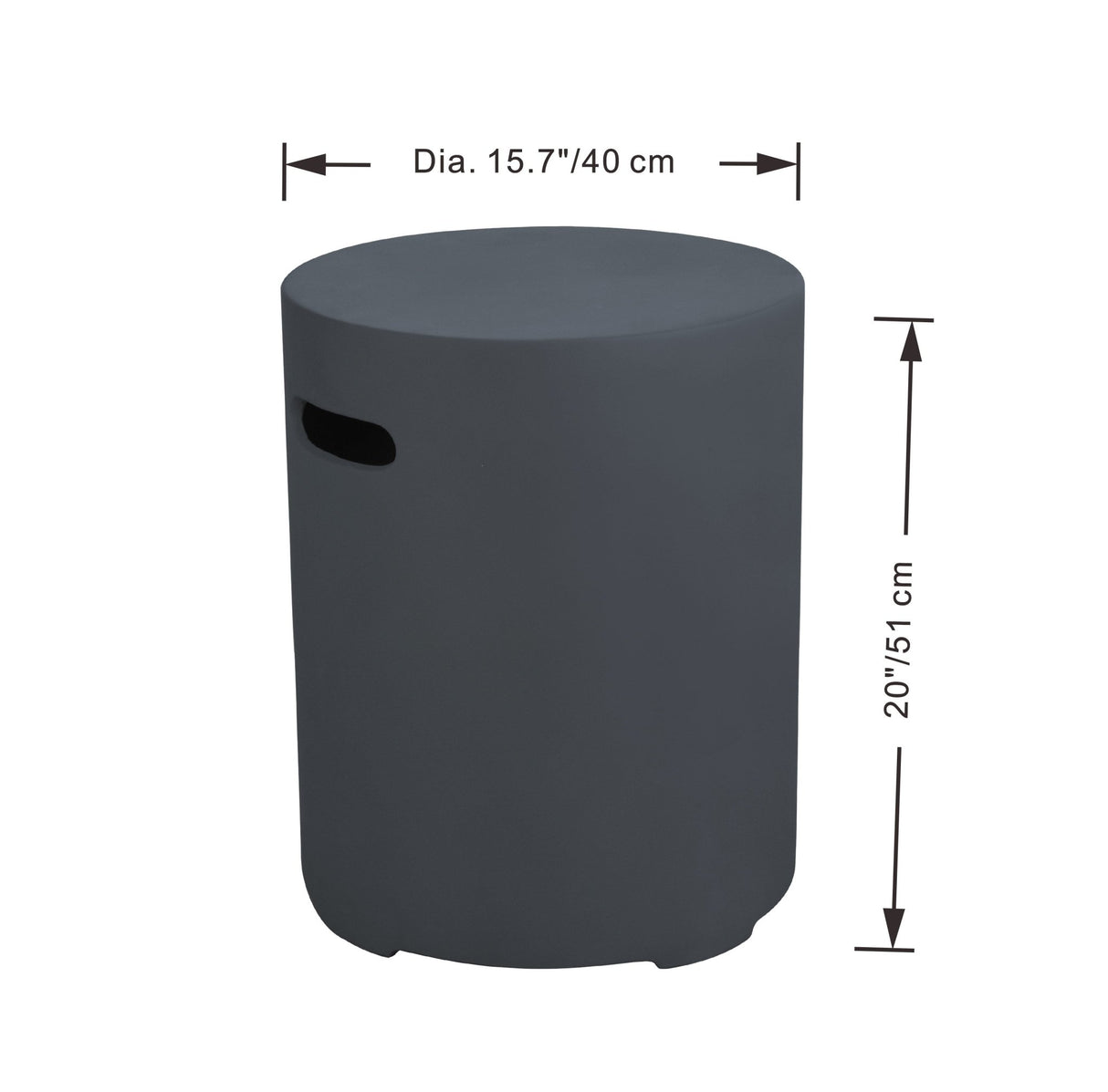 Elementi Concrete Tank Cover - Dark Gray - Majestic Patio