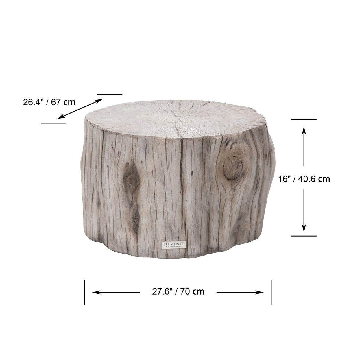 Elementi Daintree 27.6" Stump Concrete Coffee Table Medium - Majestic Patio