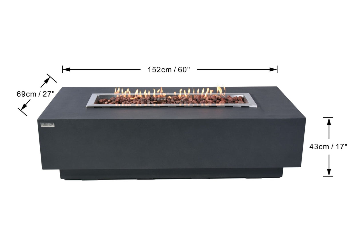 Elementi Granville Fire Table - Dark Gray - Majestic Patio