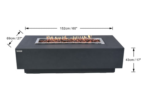 Elementi Granville Fire Table - Dark Gray - Majestic Patio