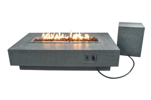 Elementi Hampton Fire Pit Table - Light Gray - Majestic Patio