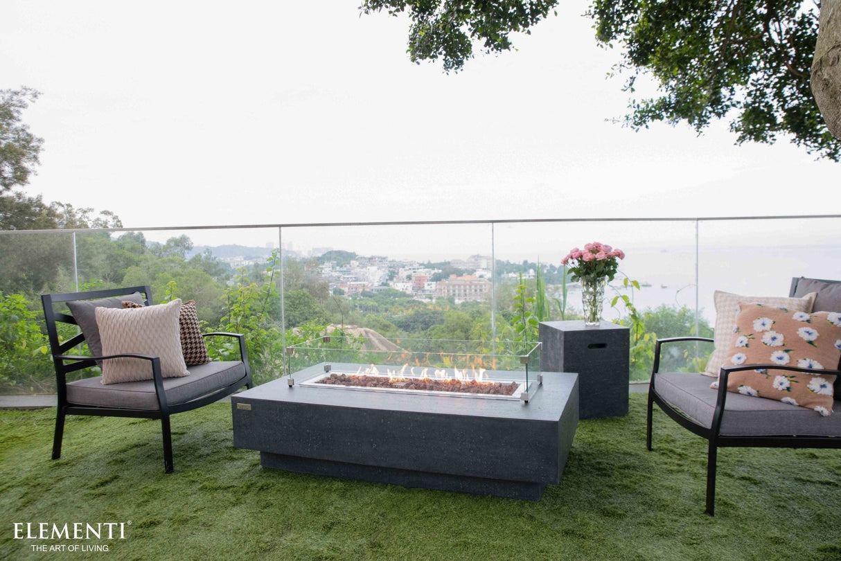 Elementi Hampton Outdoor Fire Table - Dark Gray - Majestic Patio