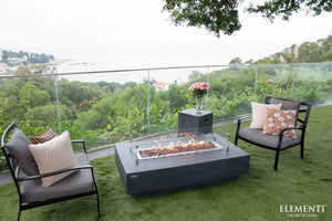 Elementi Hampton Outdoor Fire Table - Dark Gray - Majestic Patio