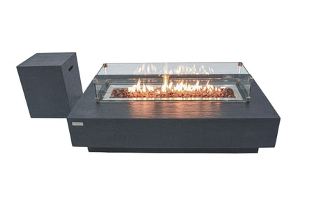 Elementi Hampton Outdoor Fire Table - Dark Gray - Majestic Patio