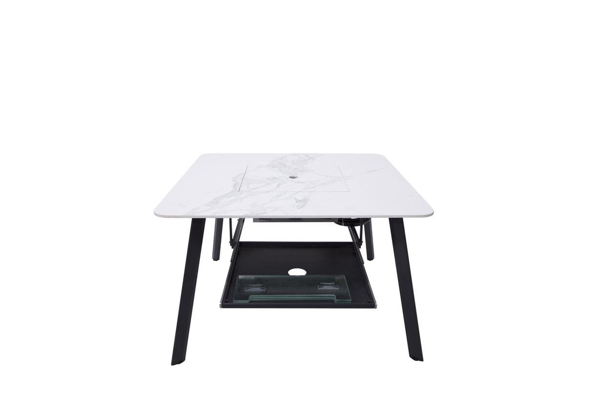 Elementi Helsinki Marble Porcelain Dining Table - Majestic Patio