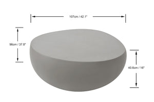 Elementi Ikaria 42" Egg shape Concrete Coffee Table - Majestic Patio