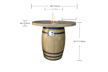 Elementi Lafite Fire Pit Bar Table - Majestic Patio