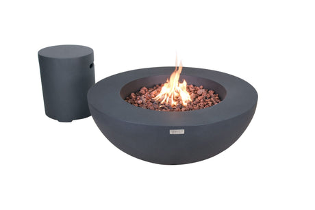 Elementi Lunar Bowl Fire Table - Dark Gray - Majestic Patio