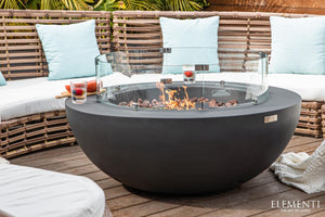 Elementi Lunar Bowl Fire Table - Dark Gray - Majestic Patio