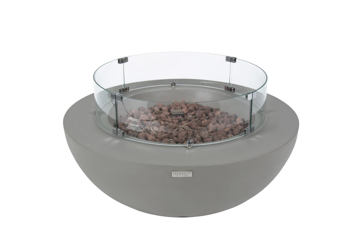 Elementi Lunar Bowl Fire Table - Light Gray - Majestic Patio