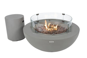 Elementi Lunar Bowl Fire Table - Light Gray - Majestic Patio