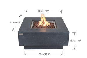 Elementi Manhattan Fire Table - Dark Gray - Majestic Patio